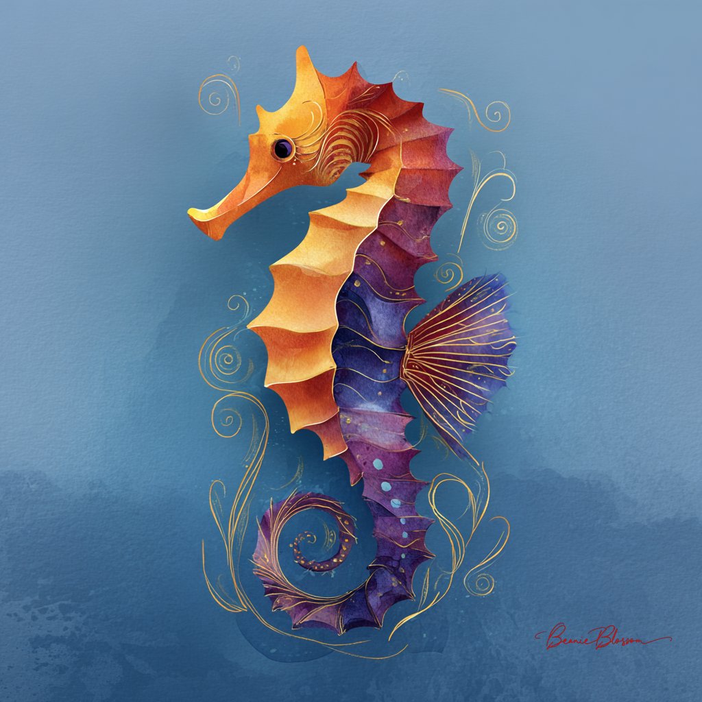 抽象海马流光溢彩