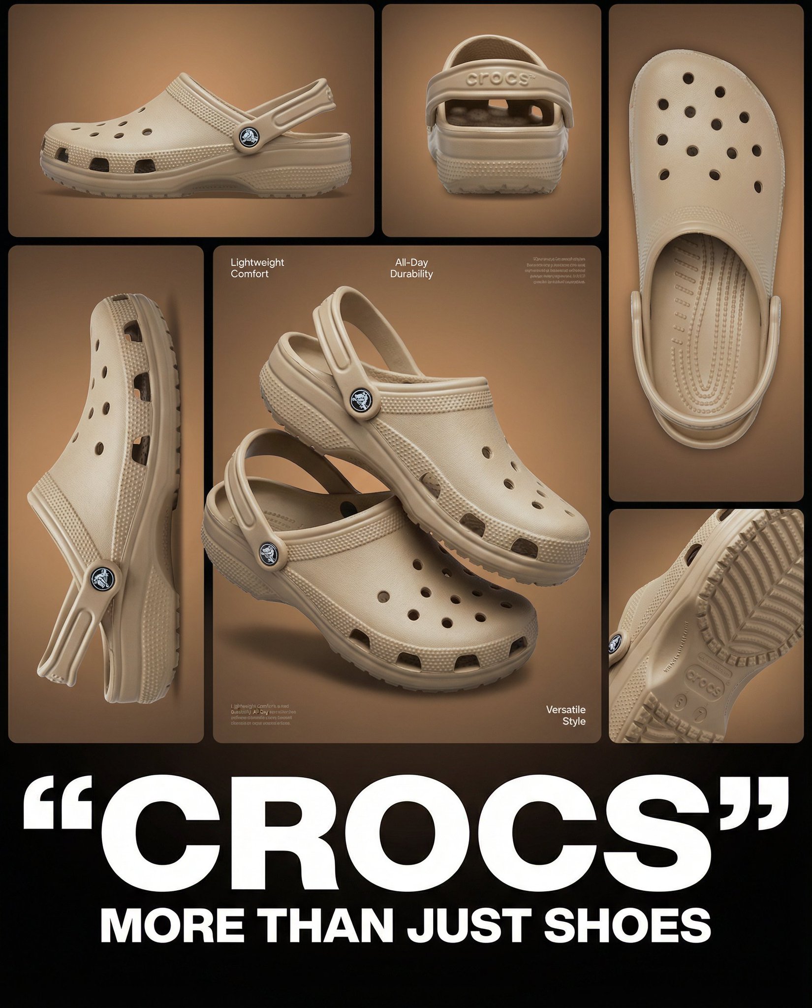 米色Crocs多角海报