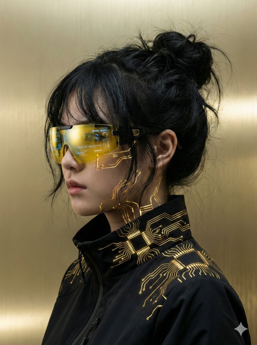 赛博朋克黑金机能风侧颜