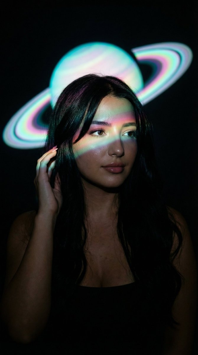 暗调土星投影梦幻人像