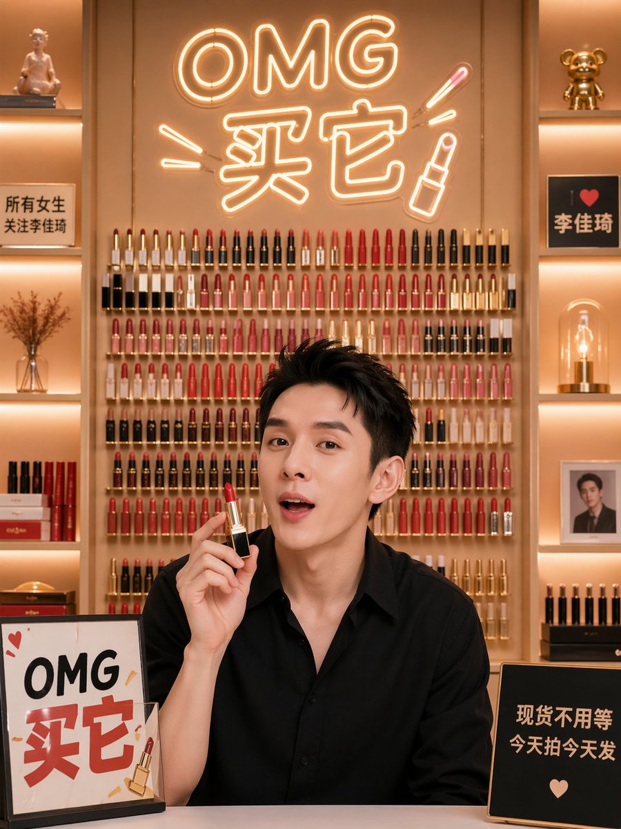 李佳琦口红矩阵直播间背景