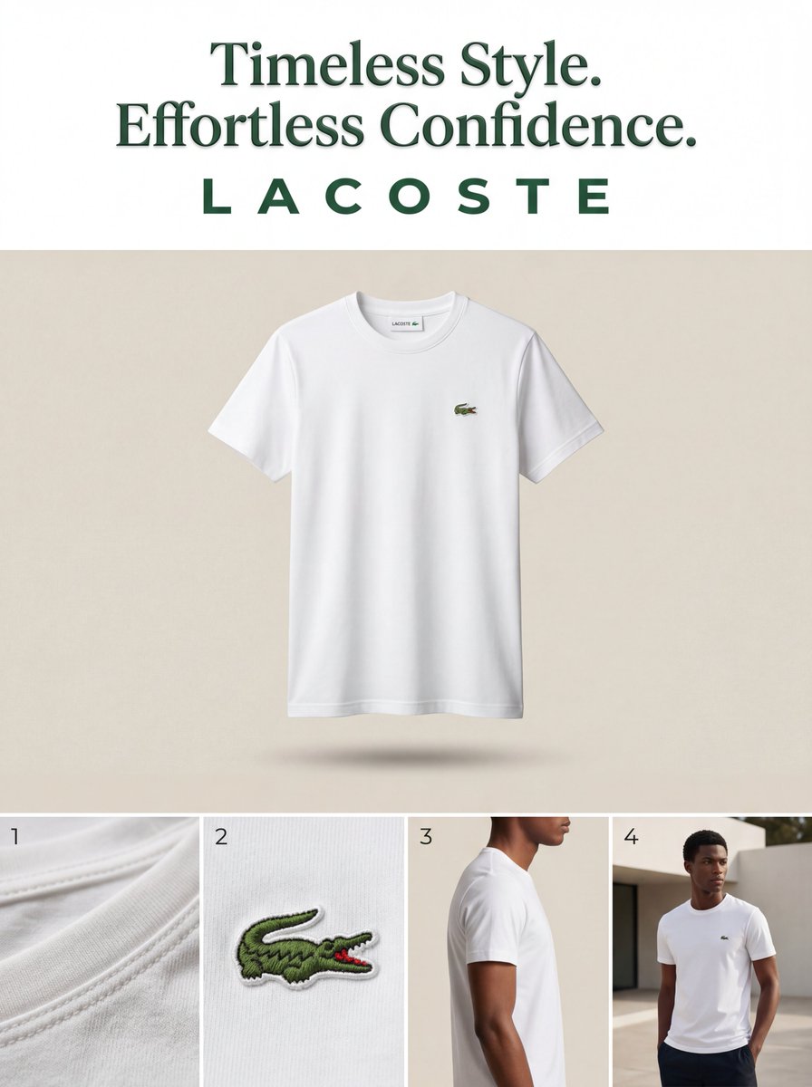 极致极简美学:Lacoste 经典T恤广告