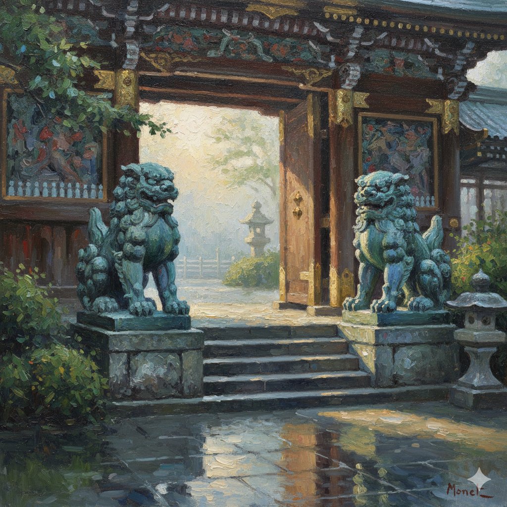 莫奈笔下的阳明门唐狮子