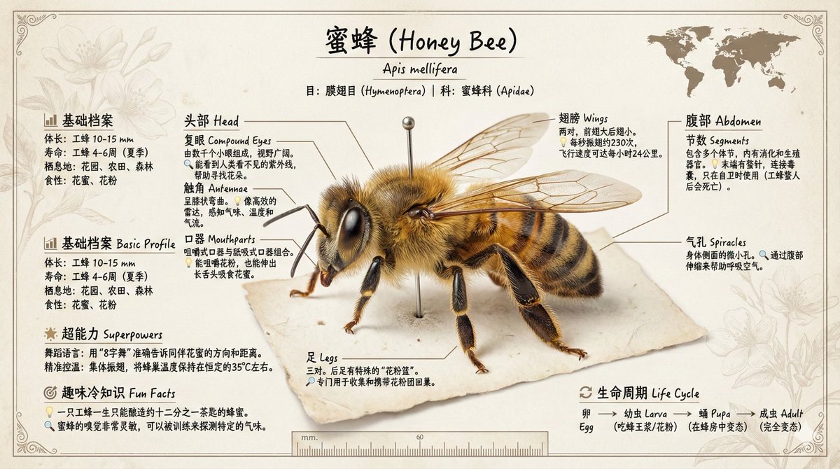 博物馆展品级别的昆虫知识科普图谱