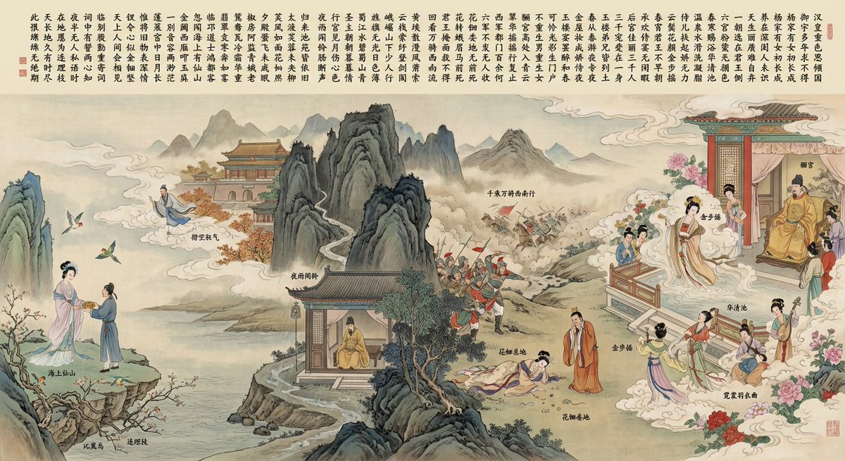 长文本古诗画画