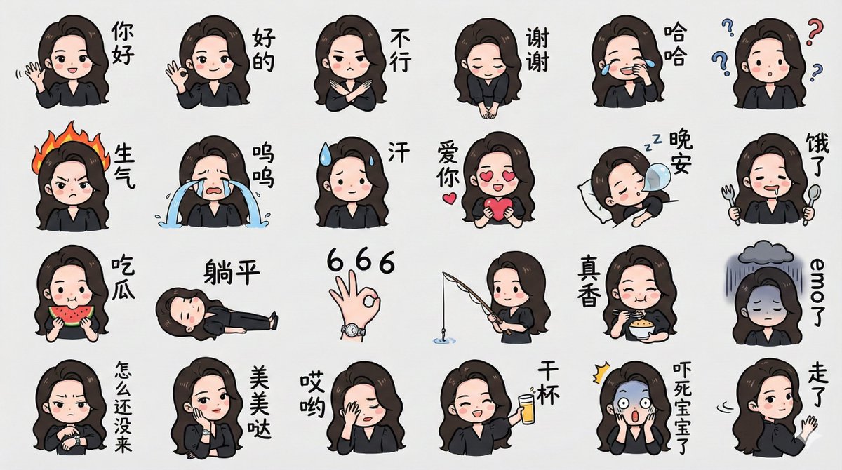 彩色手绘风格表情包
