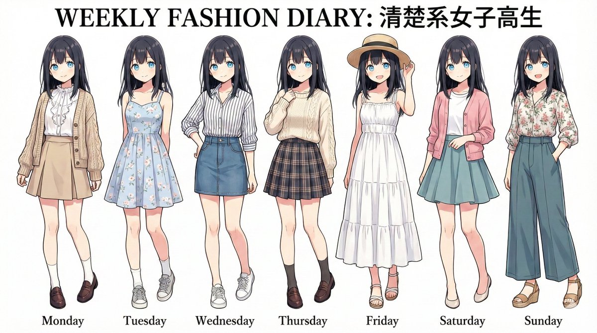 生成一周的服装搭配