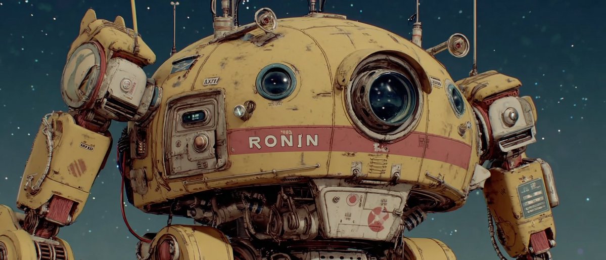 深空星云下的RONIN黄色侦察机器人